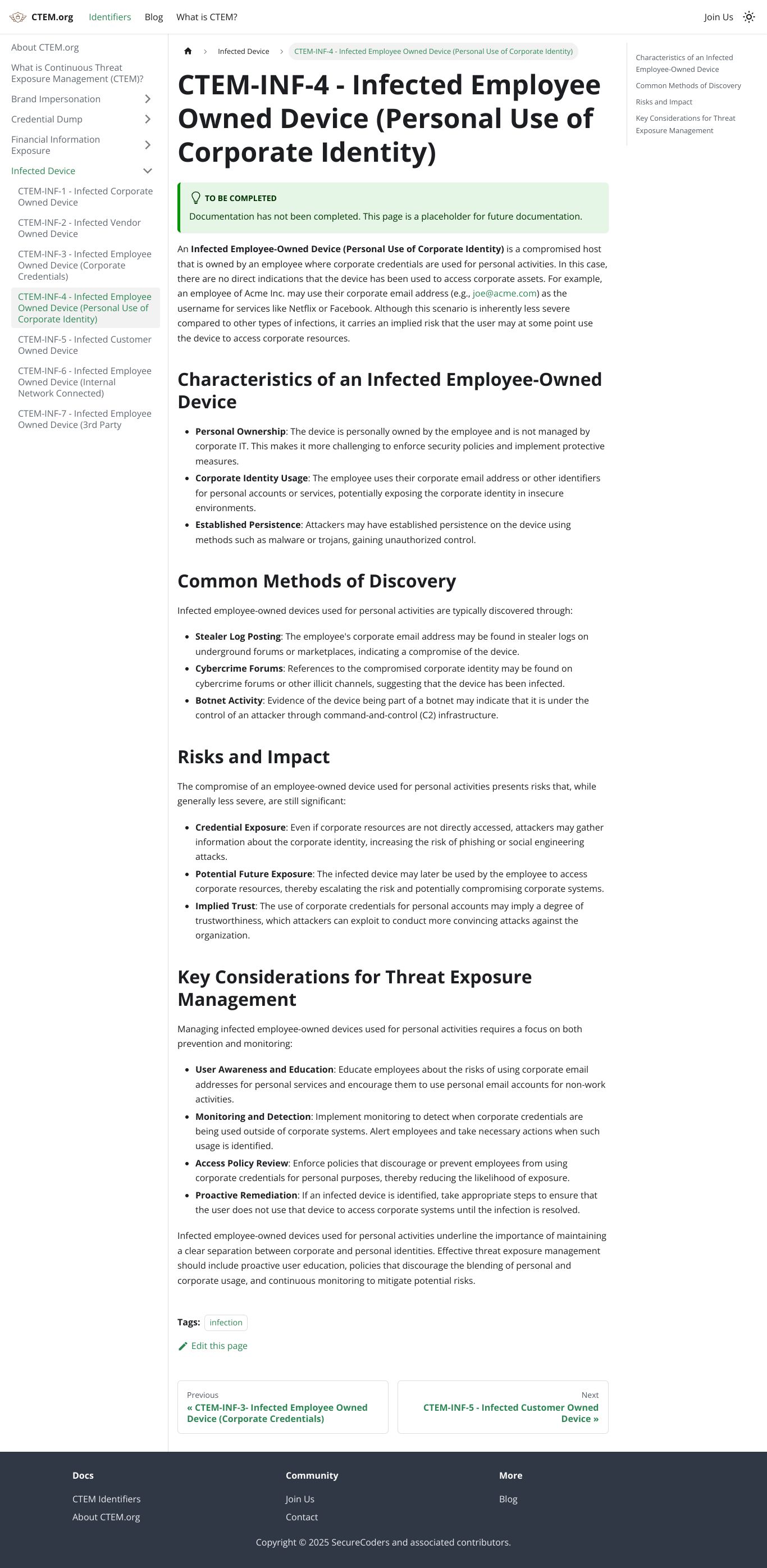 CTEM-INF-4 Documentation