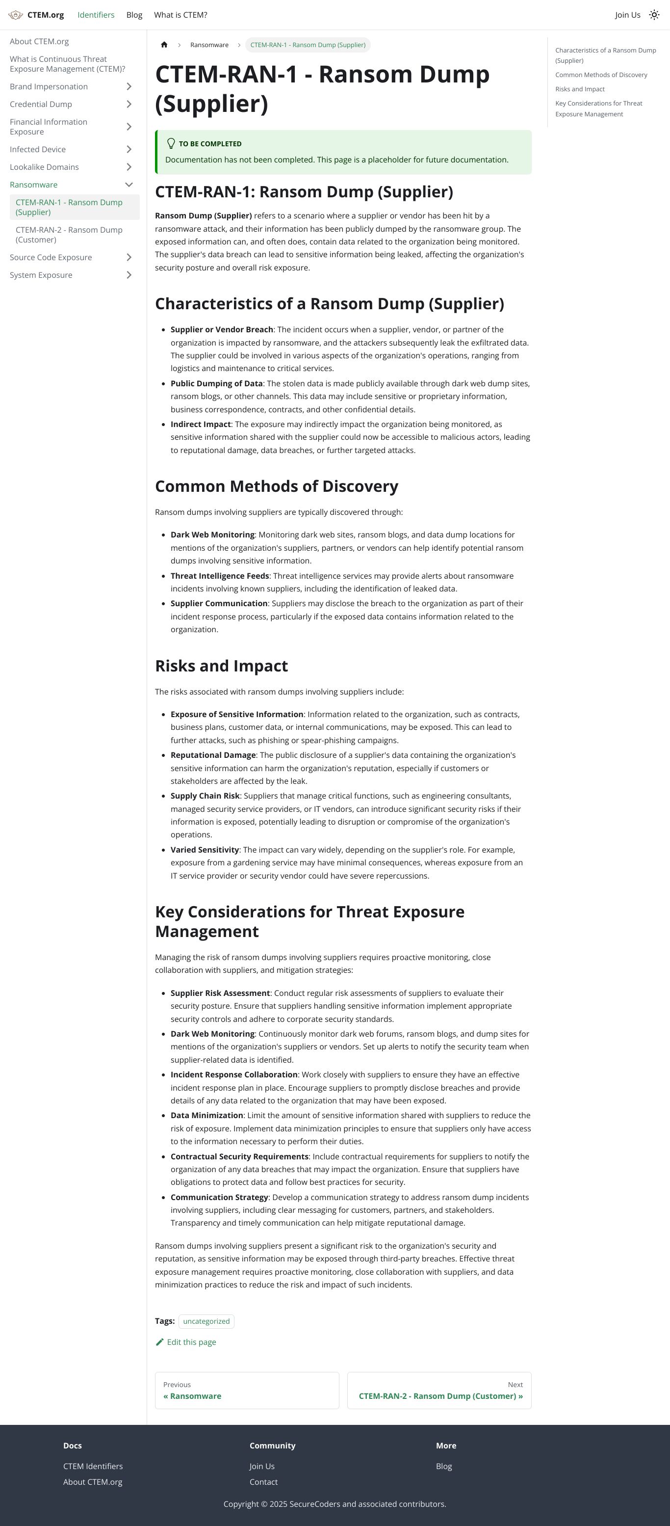 CTEM-RAN-1 Documentation