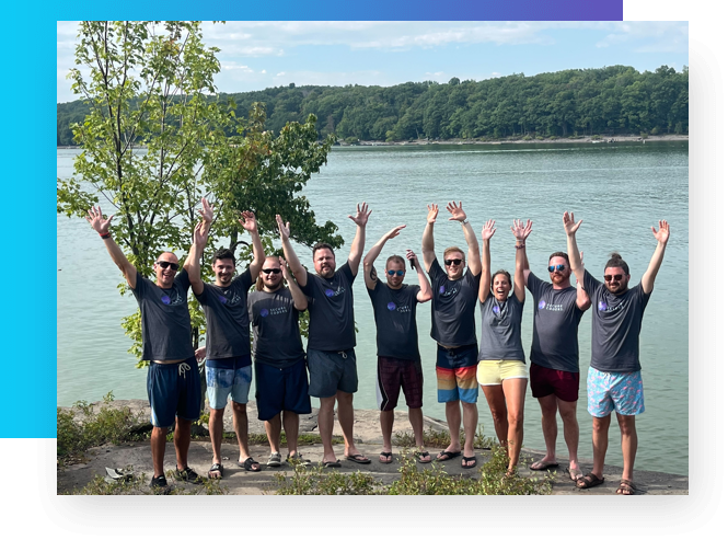 SecureCoders team at the lake